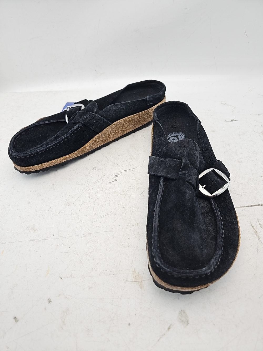 Birkenstock Buckley Black Suede Clogs